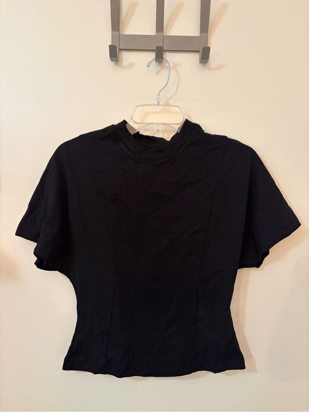 Anthropologie Black Short-Sleeve Fitted Tee